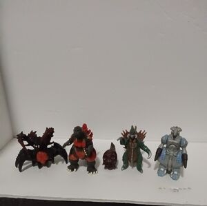 2002 Toho Bandai Godzilla Lot Of 5 Mini Figures 2.5"